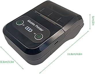 F2C 58mm Thermal Bluetooth Receipt Printer Portable mini with Cover Case (2 inch) | 2600mAh Battery Backup + Chargeable | Compatible with Android, Windows