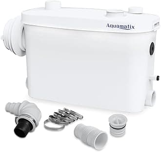 – Aquamatix Macerator Pump 400W Sanitary Sewage Pump 100L/min 3 inlets for Wall-Hung Toilets 7m Vertical Pumping Distance with Carbon Filter