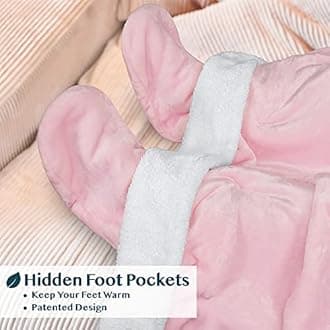 PAVILIA Fleece Blanket with Sleeves, Foot Pockets for Women Men Adults, Plush Wearable Blanket Throw, Warm Blanket Cozy Gift