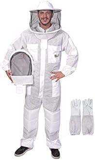USKeepers 3 Layer Bee Suit, Apiarist Ultra Ventilated Beekeeping Suit for Men & Women with Beekeeper Gloves & Two Beekeeping Veils, Beekeepers Suit for Professional and Beginner Beekeepers. (3XL)