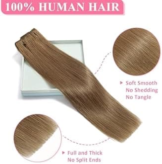 Tebelove Clip in Hair Extensions Real Human Hair 3.4oz/90g Clip ins 100% Brazilian Remy Human Hair Extension for Women 8pcs Per Set with 18 Clips Double Weft (14 Inch #6 Chestnut Brown)