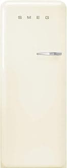FAB28 50's Retro Style Aesthetic Top Freezer Refrigerator with 9.93 Cu Total Capacity, Multiflow Cooling System, Adjustable Glass Shelves 24-Inches, Cream Left Hand Hinge Made In Italy