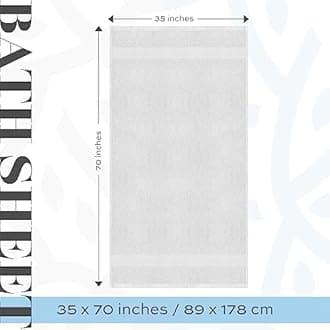 White Classic Luxury Soft Bath Sheet Towels - 650 GSM Cotton Luxury Bath Towels Extra Large 35x70 | Highly Absorbent and Quick Dry | Hotel Collection Extra Large Bath Towels Oversized, Silver, 2 Pack