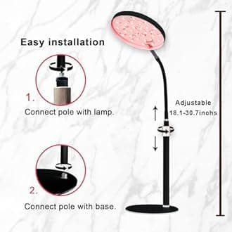 Akarishin Red Light Therapy Lamp for Face- Facial and Body Treatment with Adjustable Height Stand, 120 LEDs, 660nm, 850nm, 940nm - Alleviate Muscle Soreness, Skin Vitalit
