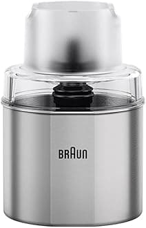 Braun coffee & spice grinder accessory MQS 270 SI with EasyClick Plus System, Accessory for Braun MultiQuick 7 And 9 series hand blenders, stainless steel/silver
