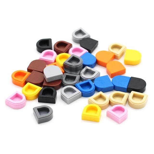 ТоуAE - 100pcs Moc Tile Round 1x1 Half Circle Extended 24246 Creative Assembly Building Blocks ßriсks Compatible Brand Educational%Тоуss (Mix color 100pcs)