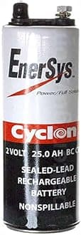 Enersys (Hawker) Cyclon 0820-0004 BC-Cell 2 Volt/25 Amp Hour Sealed Lead Acid Battery Threaded Post Terminals M6 Negative, M8 Positive