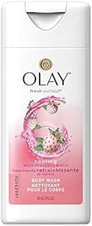 Olay Fresh Outlast Cooling White Strawberry & Mint Body Wash, Hydrating, 3 Fl Oz (89 Ml); Travel Size