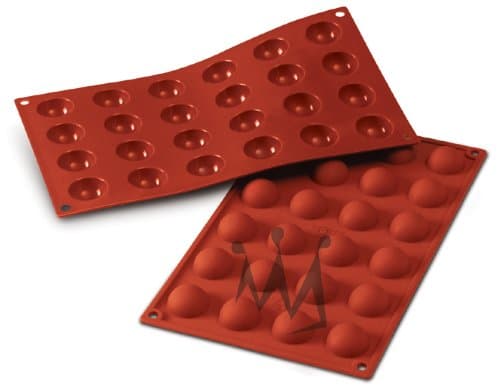 Professional Flexible Bakeware: Half-Sphere 0.3 Oz, 1.18" Diam. x .59" Deep, 24 Cavities