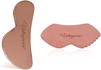 Vintageware® Copper Gua Sha Combo | B-Shape & Lip-Shape Massage Tools for Face & Body | Premium Tools for Skincare, Pain Relief & Physical Therapy