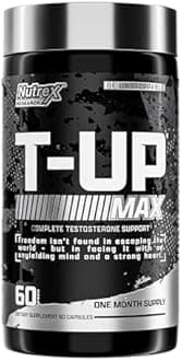 Nutrex T-UP MAX, Complete Testosterone Support Supplement, 60 Capsules, 1 Month Supply