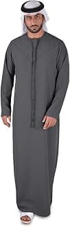 RAHMA Mens Emarati Thobe, Kandura, Traditional Dishdasha, Hand Stitched in Premium Fabric