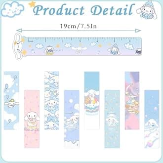 Kawaii Cinnamoroll Stuff Gift Set Office Supplies Including Cinnamoroll Stickers, Cinnamoroll KeyChain, Cute Cinnamoroll Lanyard, Special Button Pins, Sticky Notes, coin bag, Bookmarks, Card Holder