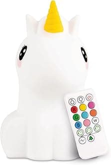 Lumipets Remote Control Silicone Night Light for Kids - Unicorn Design with 9 Soft Colors & Sleep Timer - Rechargeable, Battery-Operated Lamp for Bedroom | Baby Nursery, Toddler, Girls, Boys