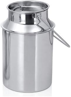 BHATI Stainless Steel Milk Can/Oil Can Silver Color (1 Liter)