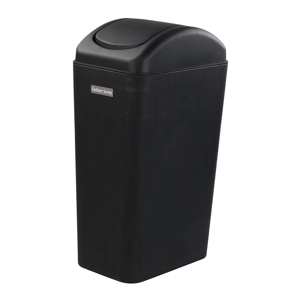 Cand 14 L Small Plastic Trash Can, Slim Swing Lid Trash Bins(Black)