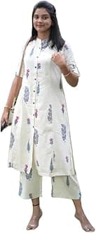 ANNI DESIGNER Women's Rayon Viscose A-Line Printed Kurta with Pant