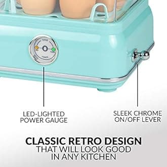 Nostalgia CLEC14AQ Retro Premium 14 Capacity Electric Large Hard-Boiled Egg Cooker, Poached, Scrambled, Omelets, Whites, Sandwiches, For Keto & Low-Carb Diets, Aqua