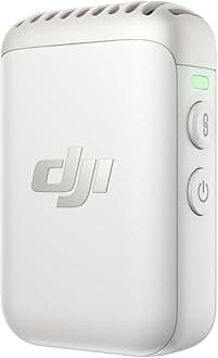 DJI Mic 2 Transmitter (Pearl White), Wireless Microphone with Intelligent Noise Cancelling, 14-Hour Internal Recording, 6-Hour Battery, Magnetic Attachment, Bluetooth Microphone, YouTube, Vlogs