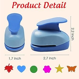 Set 6 Craft Hole Punch 1-inch, Heart, Circle, Star, Butterfly, Maple Leaf, Flower Paper Punch Set for Crafting & DIY Projects