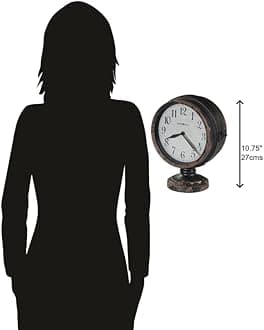 Howard Miller Cramden Mantel Clock 635-195 – Antique Black Tabletop Clock with Quartz Movement, Sturdy Metal Frame, Protective Foam Pad, Arabic Numerals, Vintage for Home or Office