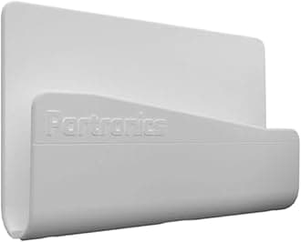 Portronics Modesk 101 Wall Hanging Mobile Holder Wall Mount with Adhesive Strips, Charging Holder Compatible with iPhone, Smartphone and Mini Tablet (White)