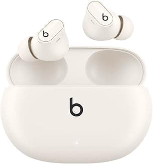 Studio Buds + | True Wireless Noise Cancelling Earbuds, Enhanced Apple & Android Compatibility, Built-in Microphone, Sweat-Resistant Bluetooth Headphones, Spatial Audio – Ivory