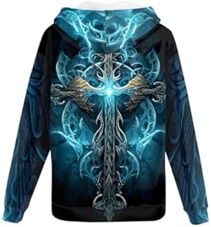 GLUDEAR Men's 3D Printed Cool Wolf Hoodie Novelty Full Zip Sweatshirt Pullover Hoodies XS-5XL