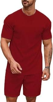 SMOWKLY Men's Pyjama Set - T-Shirt and Shorts Night Wear - Night Suit for Men