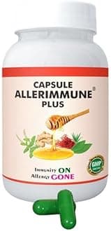 Allerimmune Ayurvedic Capsule Plus | Immunity Booster and Anti - Inflammatory Capsule | Anti Allergy and Asthma Relief | 100% Natural And Ayurvedic Capsules | Pack of 30 Capsules