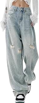 Women Baggy Jeans Mid-Low Waist Boyfriend Streetwear Vintage Jeans Wide Leg Denim Pants