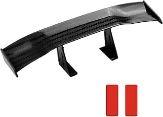 Car Spoiler Wing, Carbon Fiber Auto Exteriores Rear Tail Wings, ABS Automotive Mini Tiny Trunk Spoiler for Most Vehicles, Universal Car Accessories (Black Carbon Fiber, Small)