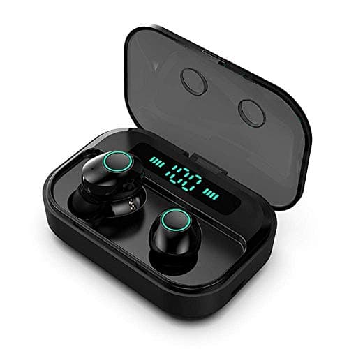 Wireless Earbuds, Wireless Bluetooth Earbuds 5.0, 8D Stereo Sound in-Ear Noise Reduction Headphones with 2200mAh Charging Case LED Battery Display for Work Gym Sport (Black)