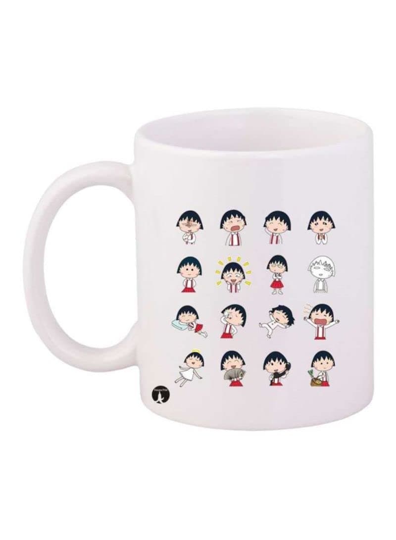 DUBAI STAR PRINTED Design Anime Chibi Maruko Chan Printed Mug White Red Black Standard Size