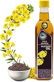 - 1L Cold Pressed Mustard/Sarson Oil (Virgin, Chekku/Ghani) - 1 Litre Wood Pressed Mustard Oil for cooking