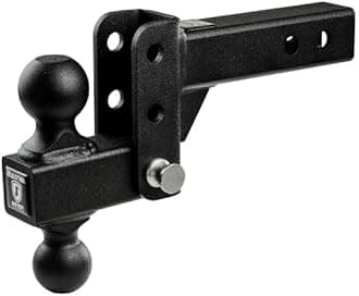 BulletProof Hitches - 2.0" Adjustable Light Duty Trailer Hitch (10,000 lb. Rating) - 2" Drop/Rise Trailer Hitch with 2" & 2-5/16" Dual Ball - Powder Coat, Box Steel, Corrosion-Resistant