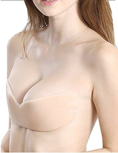 Women's One Piece Silicone Adhesive Push Up Bras Strapless Backless