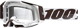 100% Racecraft 2 Mountain Bike & Motocross Goggles - MX and MTB Racing Protective Eyewear (Snowbird - Clear Lens)