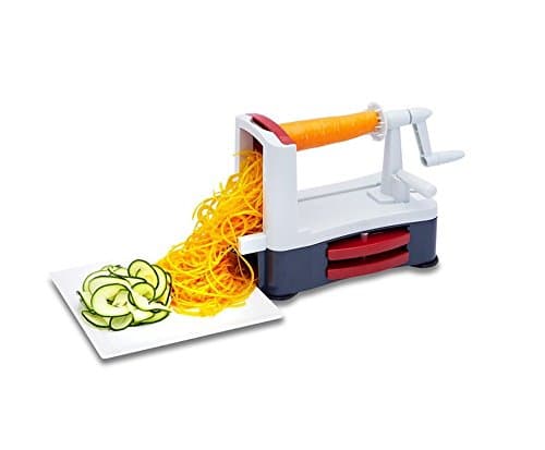 Vegetable Spiralizer 3-Blades - Zucchini Spaghetti Maker/veggie noodle maker - for Low Carb/Paleo/Vegan/Raw/Gluten-Free Meals- Professional Spiral Vegetable Slicer Kitchen cutter Tool (colored)