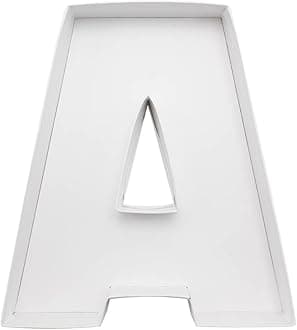 WENPACK 8" Small Fillable Cardboard Letter Shaped Paper Mache Cutouts Candy Tray(White, A)