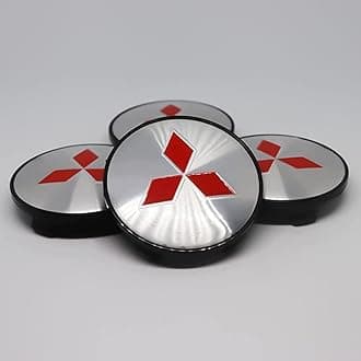 4pcs Car Hub Centre Caps for Mitsubishi Pajero ASX Outlander Lancer Eclipse 60mm Waterproof Wheel Center Hub DustProof Rim Wheel Decoration Cover Sticker Accessories,C, normal