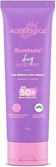 Illuminate+ Dewy Sunscreen Gel SPF 50+ PA++++ with Wild Berries & Alpha Arbutin | Broad Spectrum SPF 50+ PA++++ | UVA/B & Blue Light Protection | Evens Skin Tone | Fragrance-Free & No White