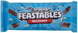 Mr.Beast Feastables Milk Crunch Chocolate With Rice Puffed Smoothness Delicious Texture Bar 60gm New Pack (IMPORTED)
