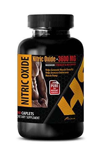 pre Workout Natural Caffeine Free - Nitric Oxide 3600 MG - Maximum Strength & Recovery - Nitric Oxide Supplements - 1 Bottle 90 Caplets