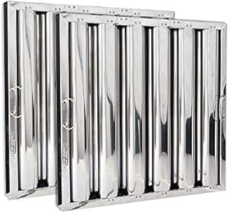 Kleen-Gard Stainless Steel Commercial Kitchen Hood Filter, Range Hood Baffle Grease Filter for Restaurant Kitchen Exhaust Hoods, 20x20x2 | Actual Size: 19.5 x 19.5 x 1.88 inches | (Pack of 2)