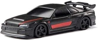 Turbo Racing 1:76 Scale Sport RC Car with Full Proportional RTR 2.4GHZ Remote Control with 2 Replaceable Body Shell (C74 Black)