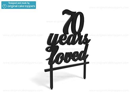 Original Cake Toppers 70 Years Loved - Black