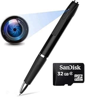Pen Smart Camera 90 Minutes Battery Life with 32GB Card Mini Slim Body Audio Video Recorder 1080p