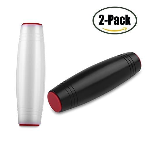 (2 Pack)Amazing Desk Roller Stick Toy for ADHD, Mayama Spinner Stick Fidget Toy Easy to Flip Roll Made of Beech Desktop Hand Toy Anxiety Release for Office Home Party Class Bar White&Black