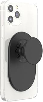 PopSockets PopGrip for MagSafe, Magnetic Phone Grip & Stand, Swappable Top, Secure Grip for iPhone MagSafe Cases, Kickstand for Hands-Free Viewing, Wireless Charging Compatible - Black